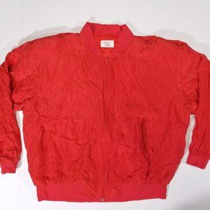 Ulavit Paris 100% Silk Red Zip-up Jacket